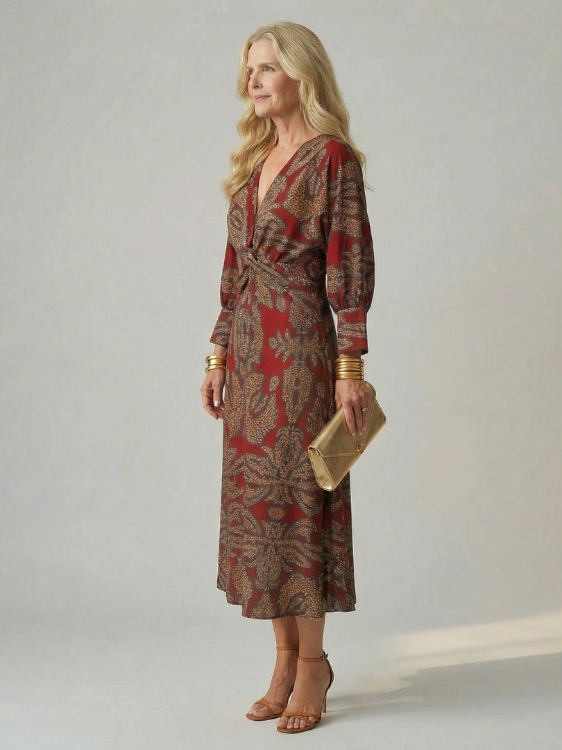Alicia | Vestido Cruzado de Manga Larga