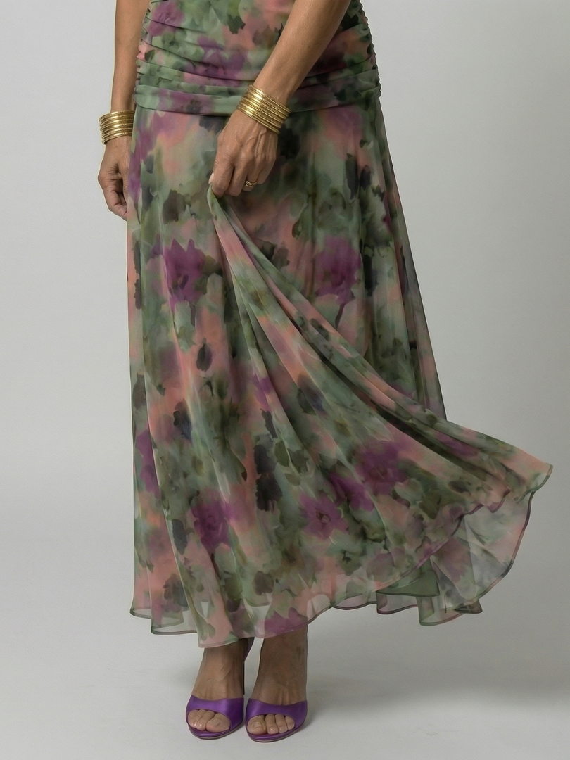 Calen | Vestido Midi Fluido Hombros Descubiertos