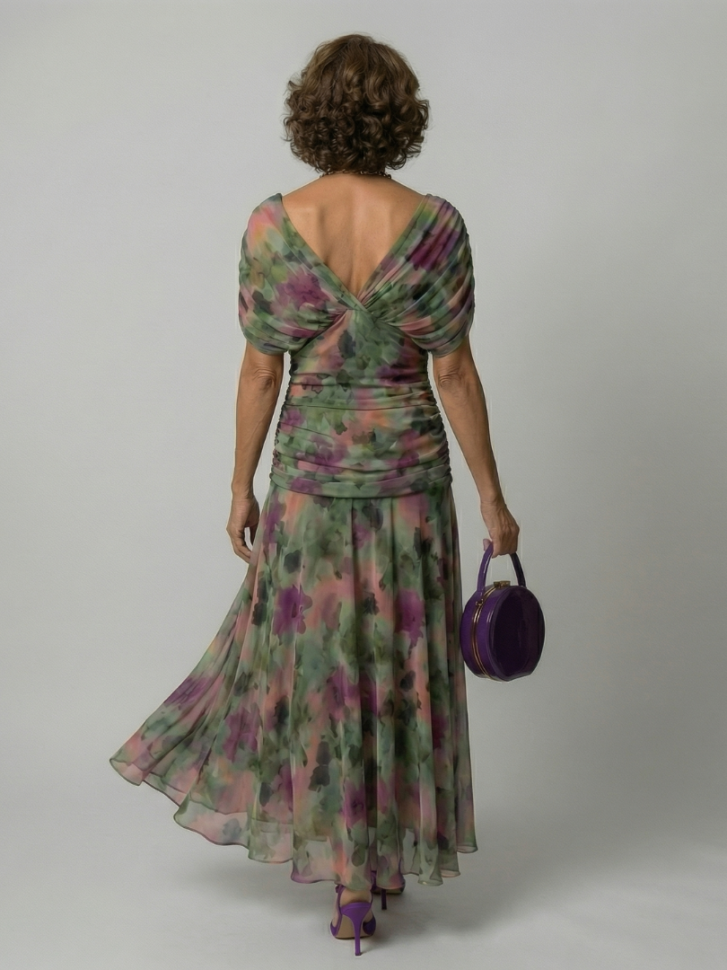 Calen | Vestido Midi Fluido Hombros Descubiertos