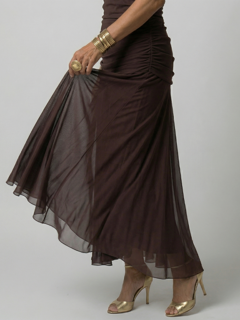Calen | Vestido Midi Fluido Hombros Descubiertos