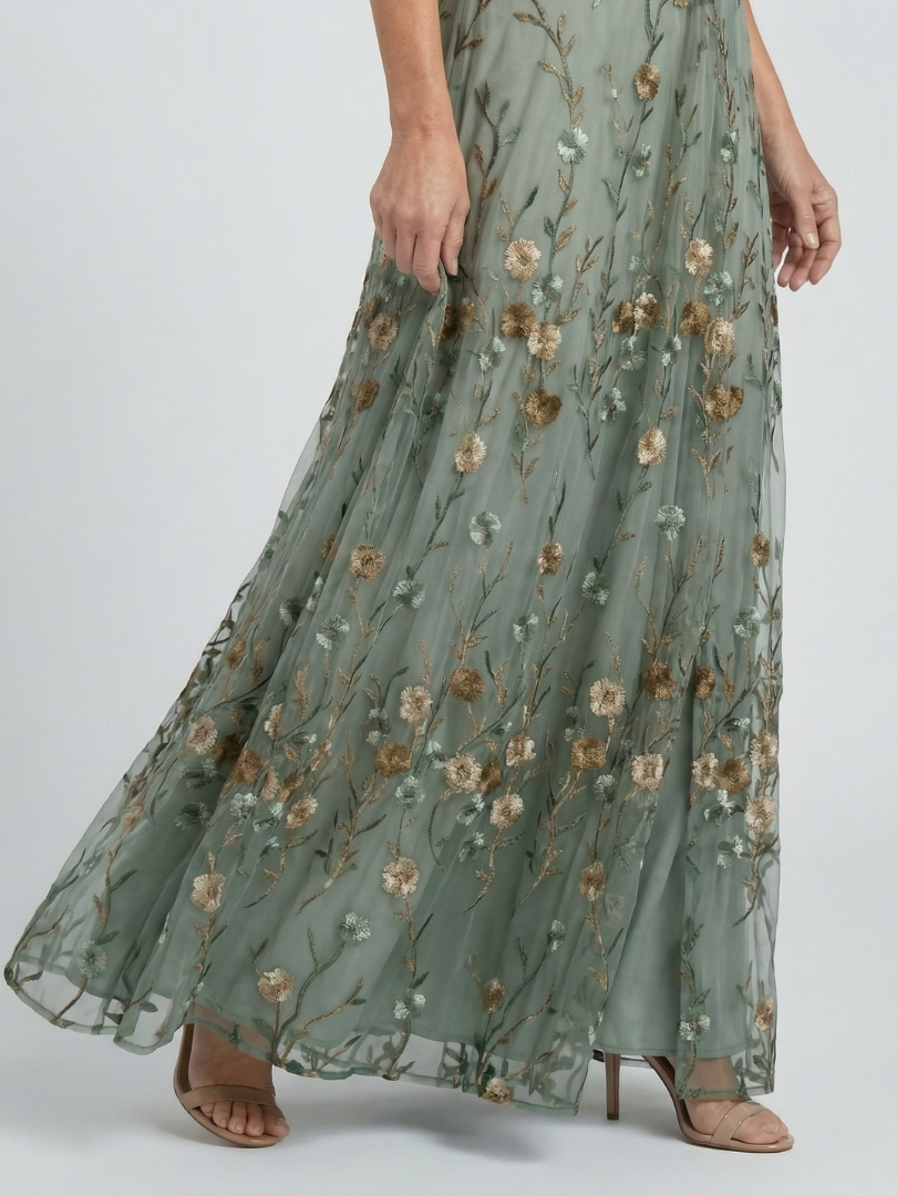 Selora | Vestido Maxi Halter Floral Fluido