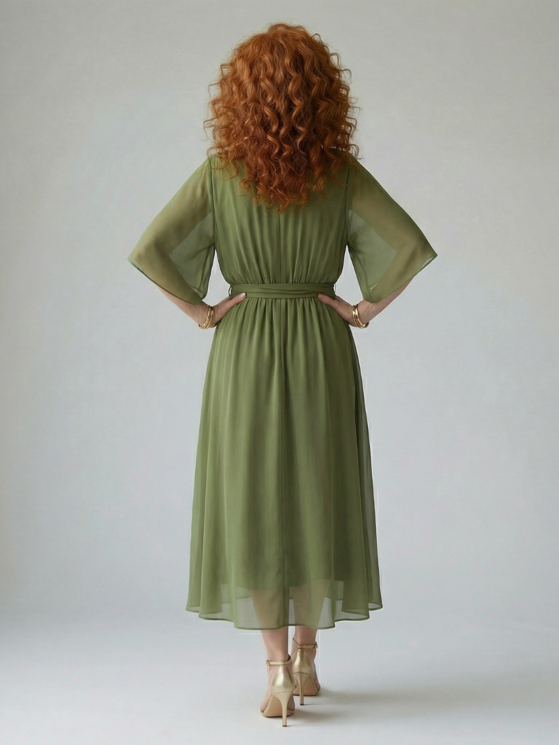 Elric | Vestido Midi Ligero con Drapeado