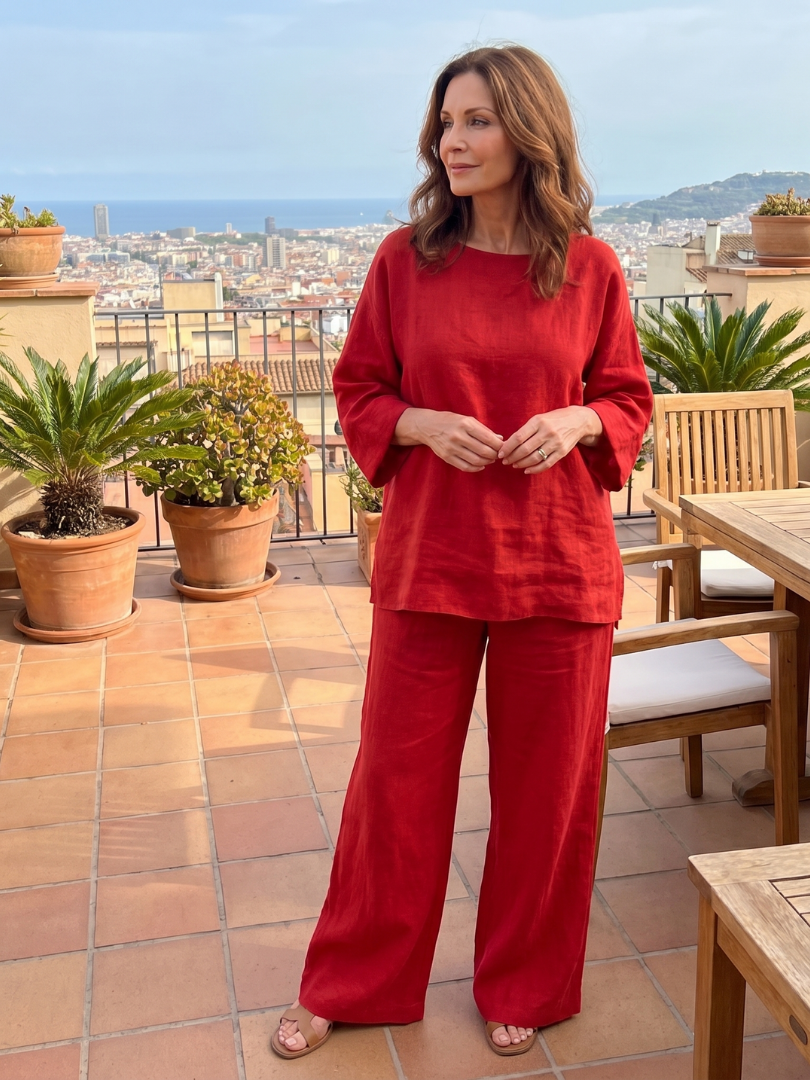 Prue™ | Conjunto Túnica Oversize y Pantalón Pierna Ancha