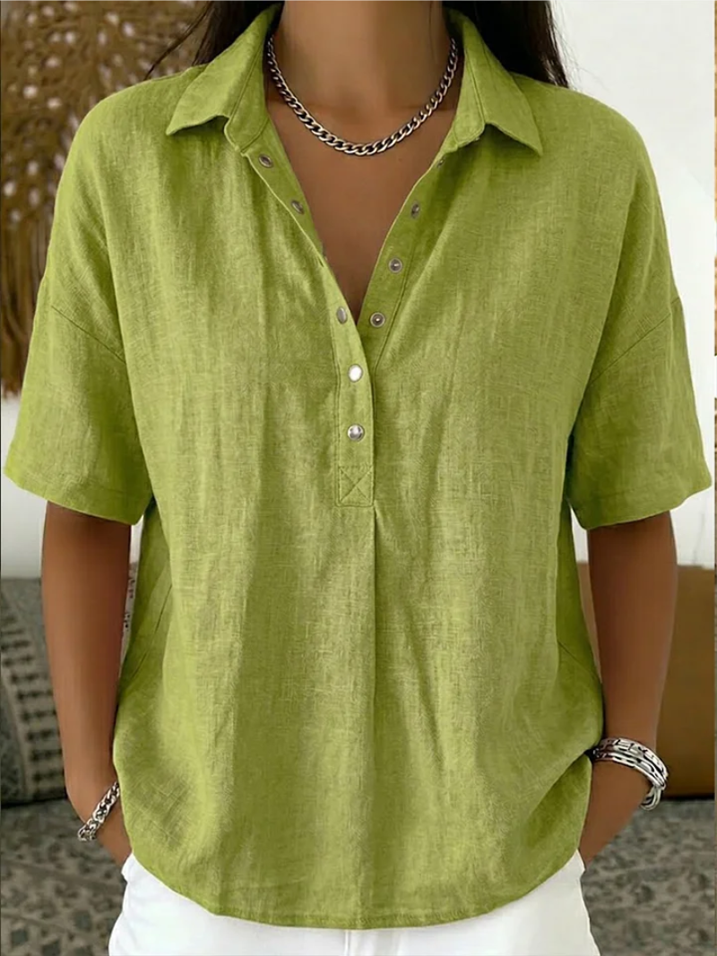 Aurelia Mode® | Blusa con cuello y detalle de botones