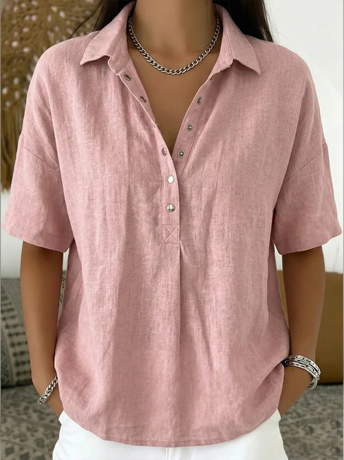 Aurelia Mode® | Blusa con cuello y detalle de botones