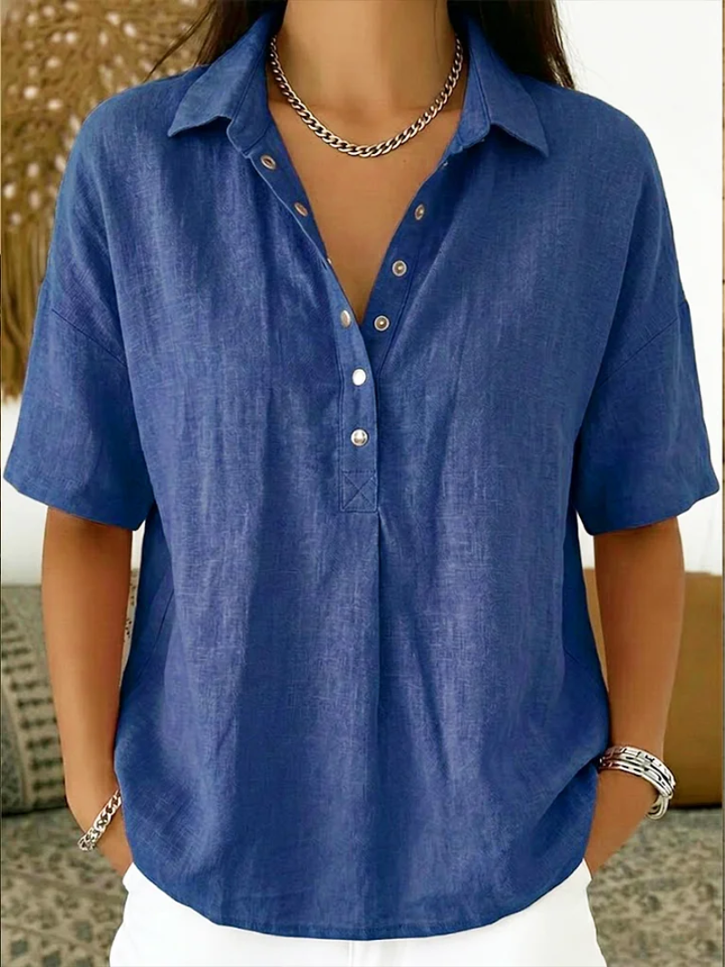 Aurelia Mode® | Blusa con cuello y detalle de botones