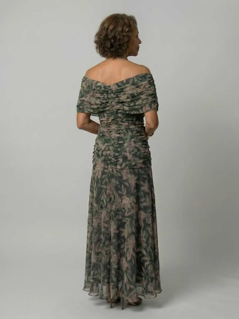 Calen | Vestido Midi Fluido Hombros Descubiertos