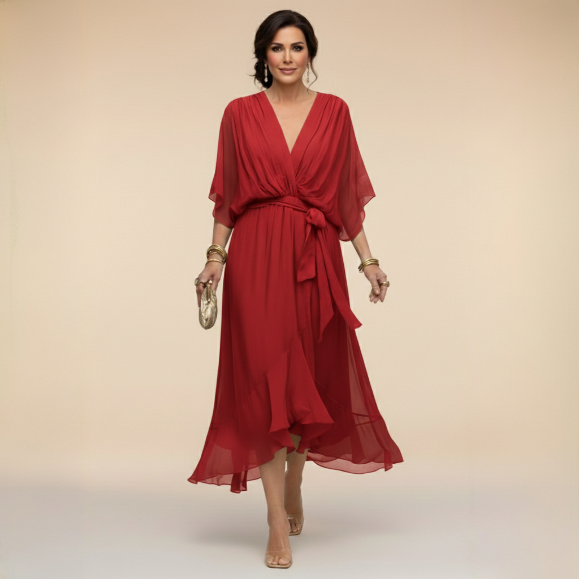 Mónica™ | Vestido Elegante Escote en V