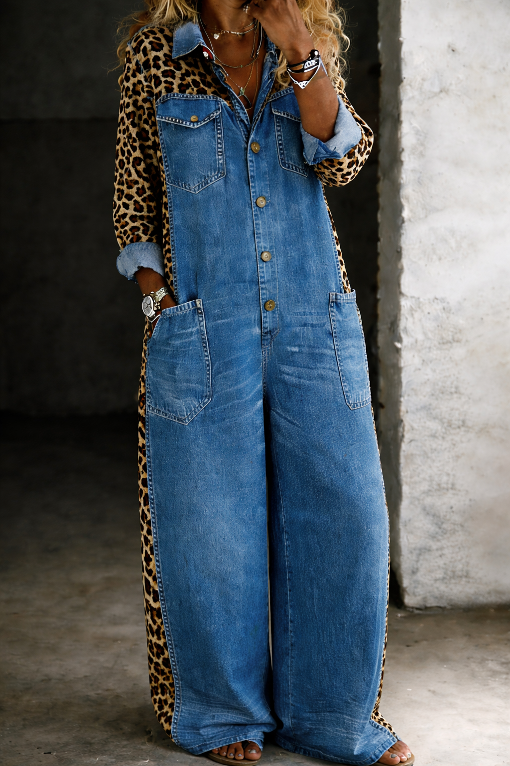 Amanda™ | Mono camisa de mezclilla