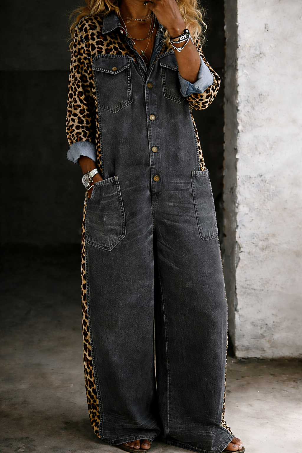 Amanda™ | Mono camisa de mezclilla