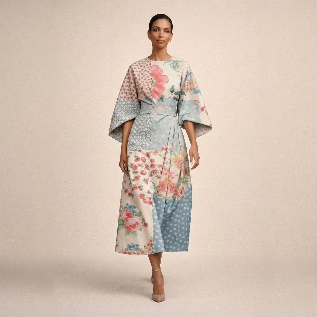 Ewa | Vestido midi con estampado floral