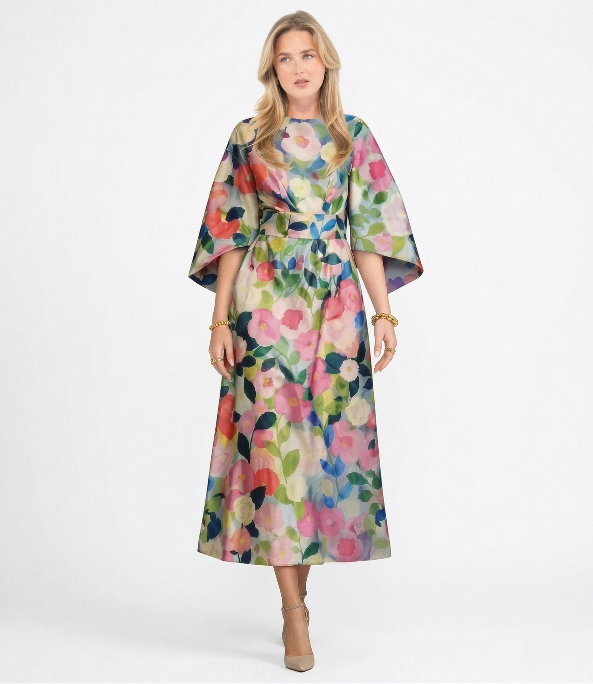 Ewa | Vestido midi con estampado floral