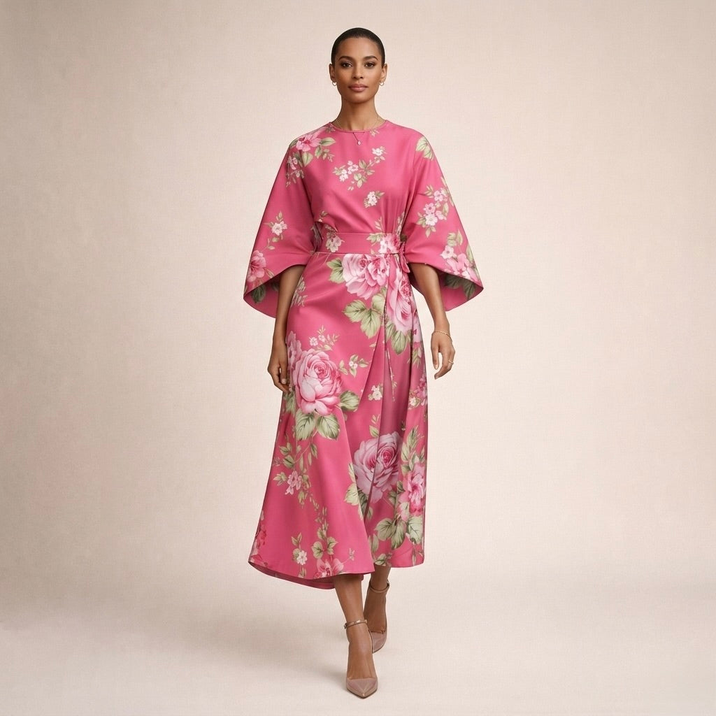 Ewa | Vestido midi con estampado floral