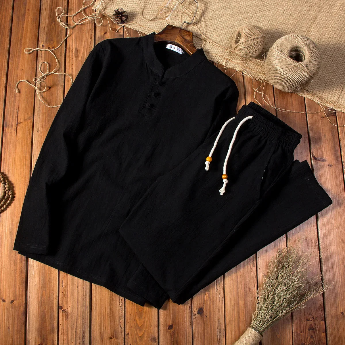 CAMPECHE - Conjunto estilo chino de lino