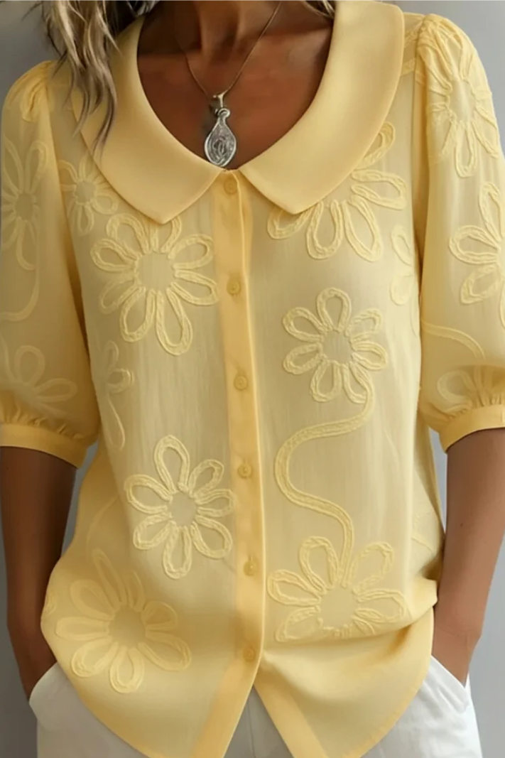 Fiora™ | Blusa elegante con bordado floral
