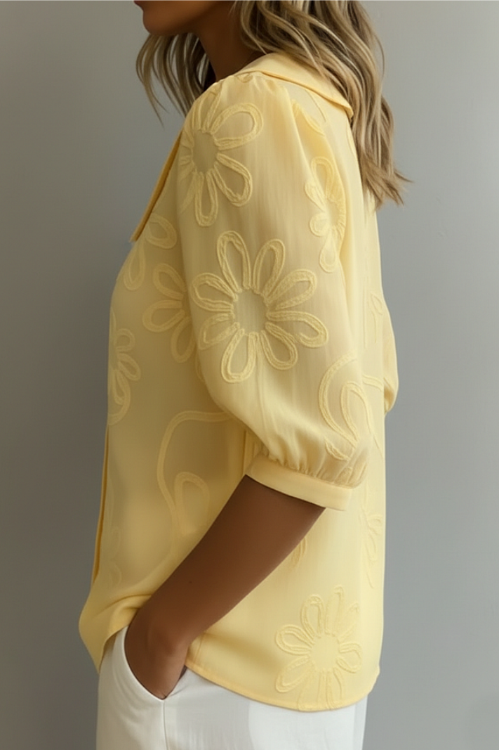 Fiora™ | Blusa elegante con bordado floral