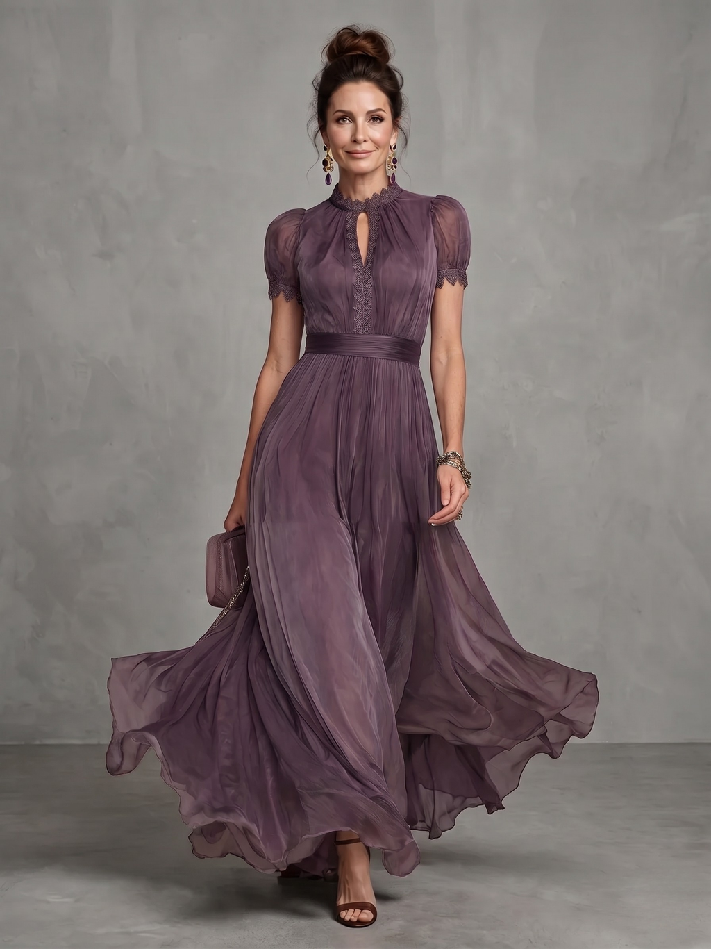 Ashley | Vestido Maxi de Chifón Elegante