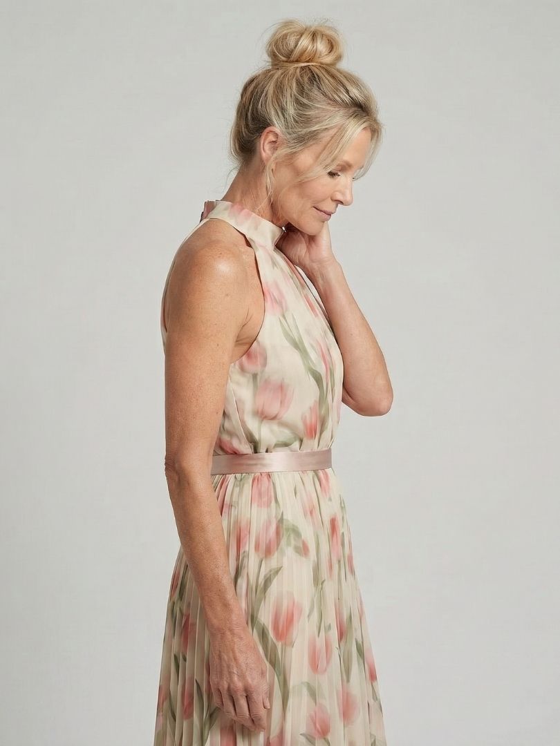 Aurelle | Vestido Midi Halter Floral