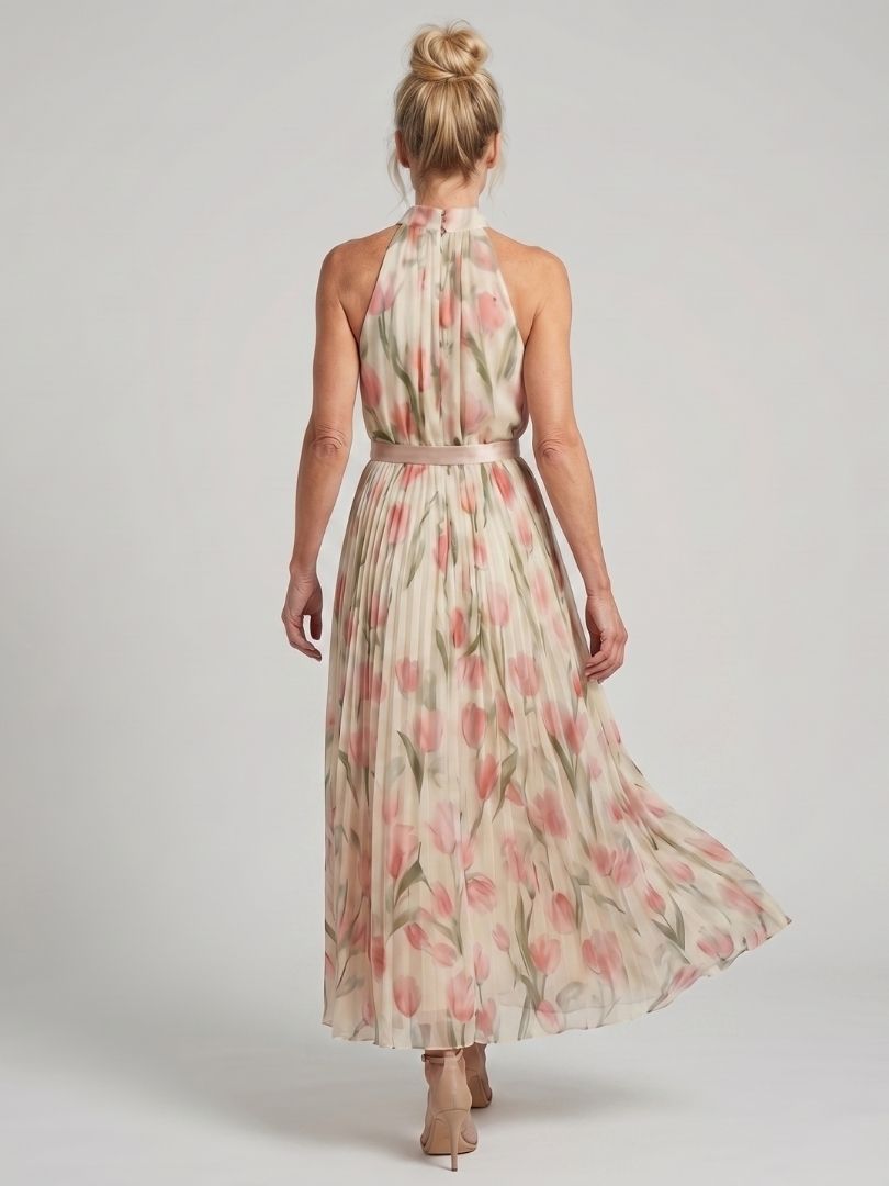 Aurelle | Vestido Midi Halter Floral