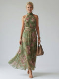 Mirelle | Vestido Midi Halter Fruncido