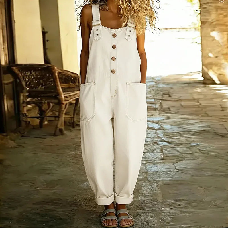 Mae™ | Peto vintage de algodón suave efecto mezclilla