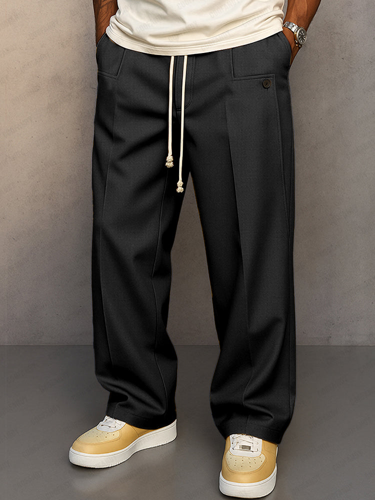 Pantalones de tiro ajustable de estilo urbano cómodo