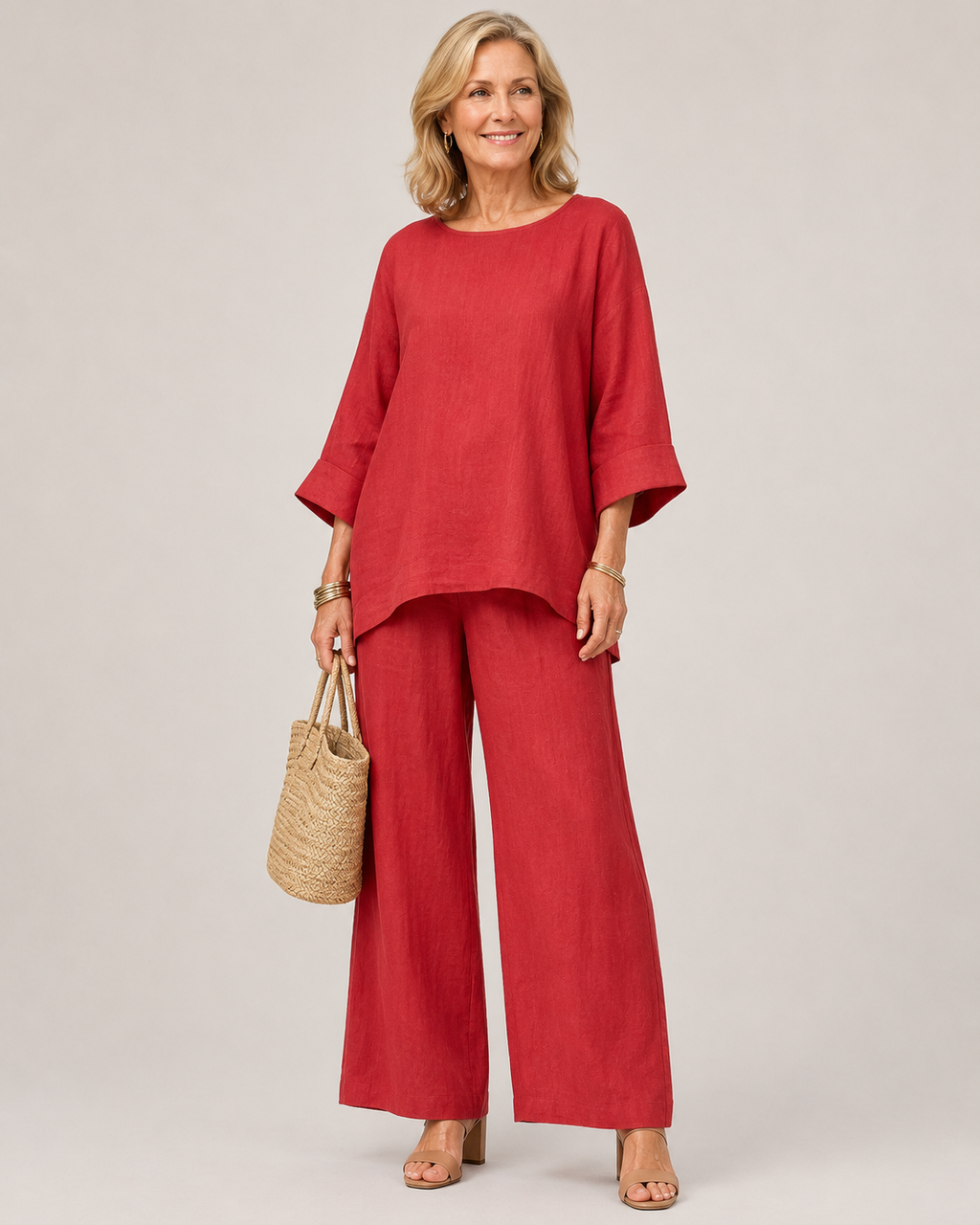 Prue™ | Conjunto Túnica Oversize y Pantalón Pierna Ancha