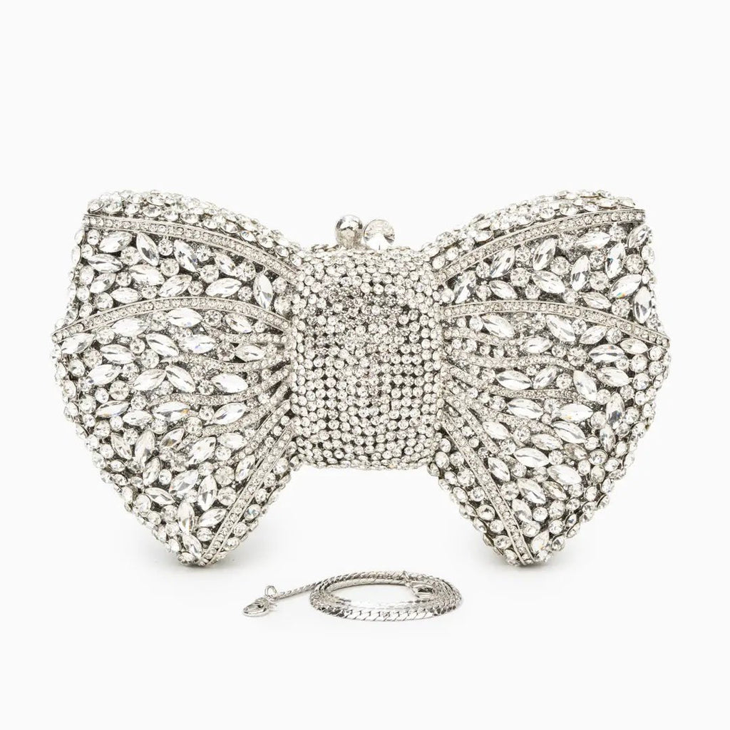 Clutch Plateado Lazo
