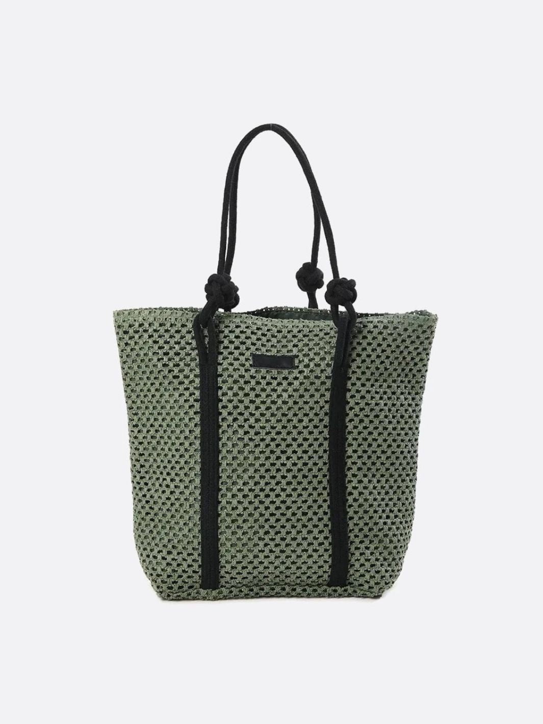 Bolso Tote Grande de Paja Tejida con Asas de Cuerda