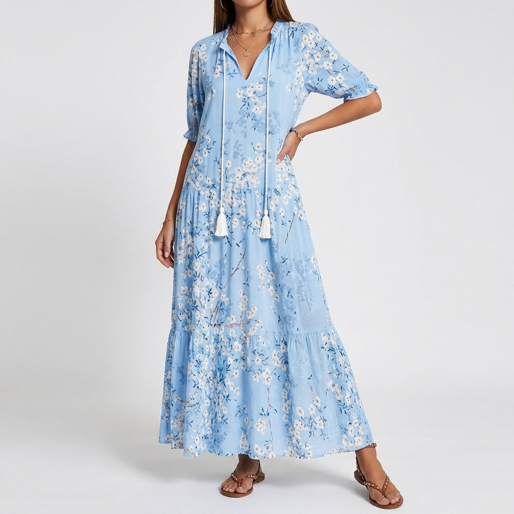 Aria | Vestido Boho con Cobertura de Abdomen