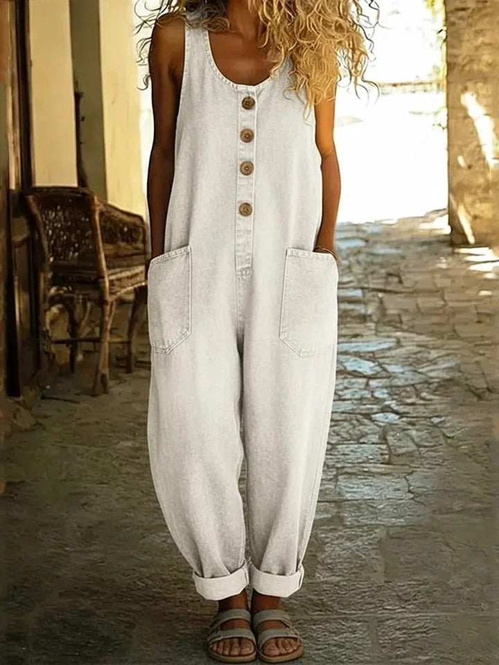 Ruth™ | Peto de mezclilla de algodón lavado vintage