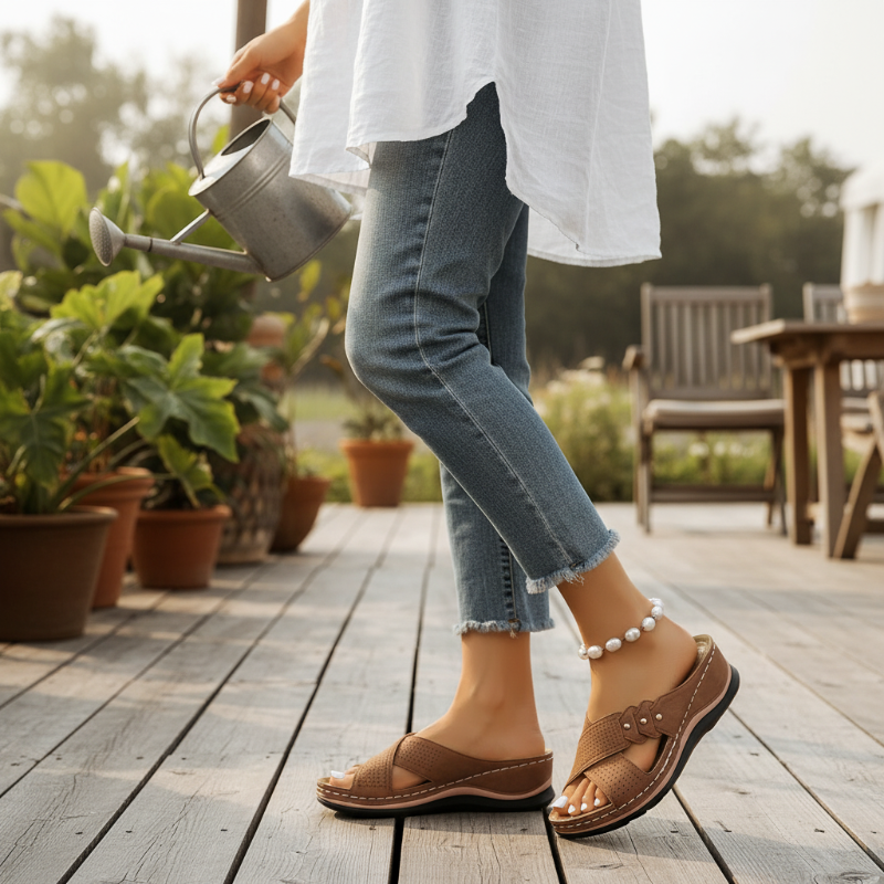 Comfora™ | Sandalias de cuña ligeras y estables para confort todo el día